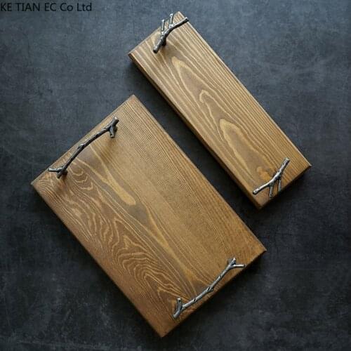 Creative Antler Handle Dessert Fruit Tray Handmade Wooden Cake Tray Home Dessert Jewelry Display Table Tea Tray Home Decoration