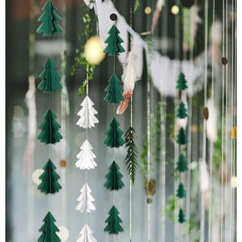 Small Tree Stereo Mini Small Christmas Tree Paper chuan la hua Put Flags Christmas Ornaments Party Decorative Supplies