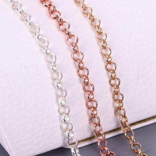 2m/batch 5mm O-shaped twisted-pair curb chain, metal cable link chain for DIY making necklace bracelet-round