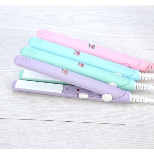 220V Hair Mini Straightening Irons Hairs Flat Iron Curling With EU Plug Adapter Salon Styling Tools Straightener