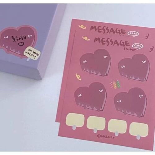 Korean ins love cake message sticker message label information decoration sticker multi-purpose