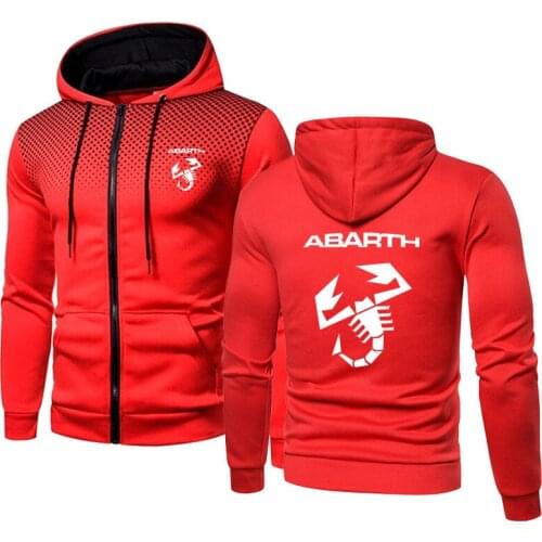 2021Spring Autumn Jacket Abarth Car Logo Printing Casual Mens casual wear Dots Cotton High Quality Mens Zip Jacket