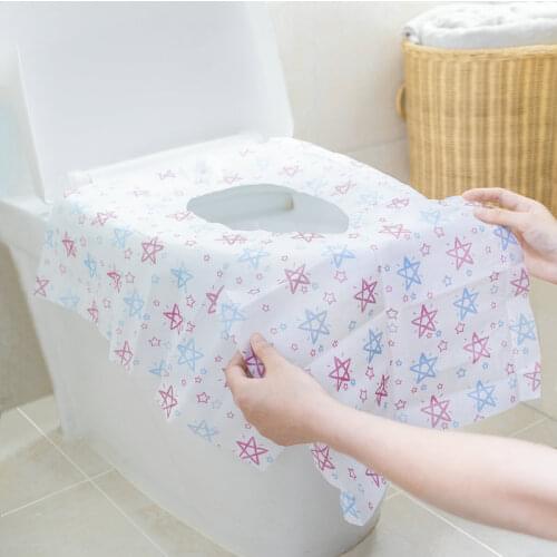 10Pcs Non-woven Toilet Seat Simple Disposable Paper Toilet Paper Pad Safe Clean Camping Travel Toilet Cushion Bathroom Supplies