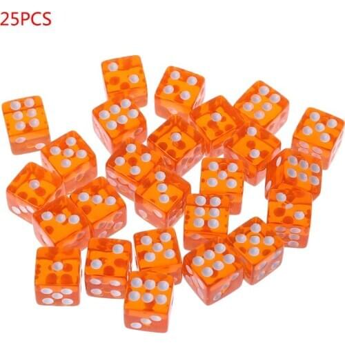 New 25 Pcs/Set New Party Game Dice 12 Square Transparent Dices Colorful Club Play Gifts For Dungeon D & D Desktop Table Games