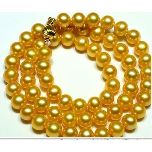 Charming 9-10 mm south natural pearl necklace 18 inch
