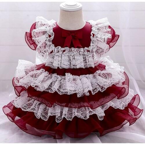 Baby girl dress girls dress baby full moon baptism dress lace mesh tulle tutu princess dress birthday party shooting dress