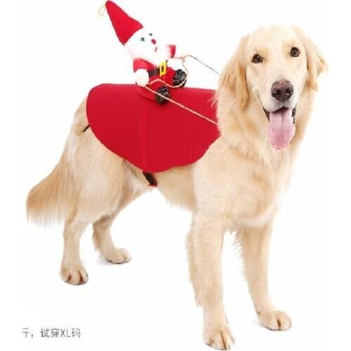 Christmas clothes pet dog cat fun transforming clothes Christmas funny little medium-sized dog golden retriever autumn and winte