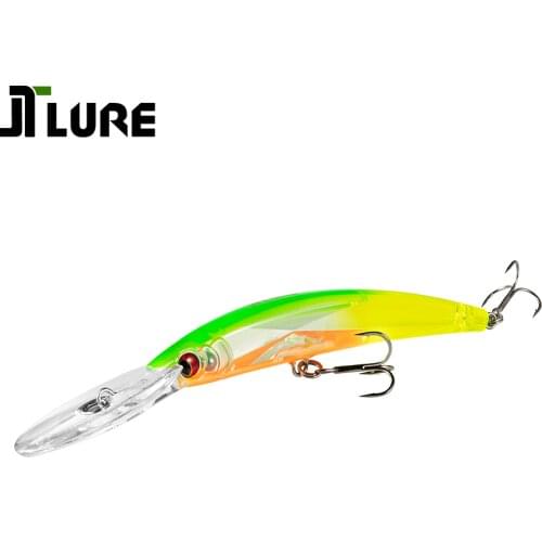 3D Minnow Crystal Fishing Lures 130mm 24g Deep Diver Floating Hard Artificial Bait Sea Bass 2021 Fishing Tackle JT9306
