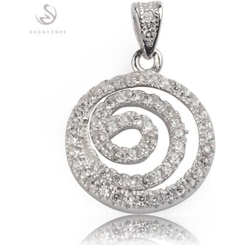 SHUNXUNZE christmas gifts Wedding pendants for women Jewelry Accessories dropshipping White Cubic Zirconia Rhodium Plated R3170