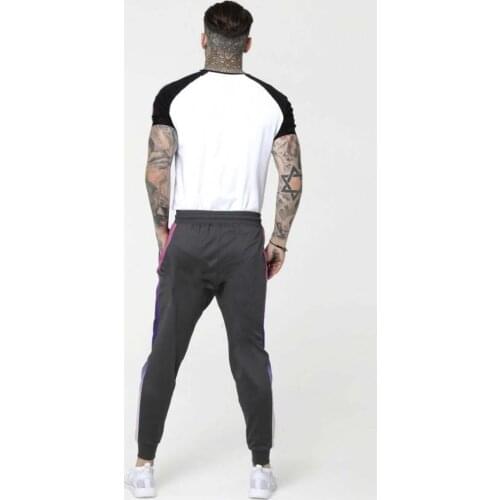 SikSilk Raglan Panel Fade Tech Tee - White