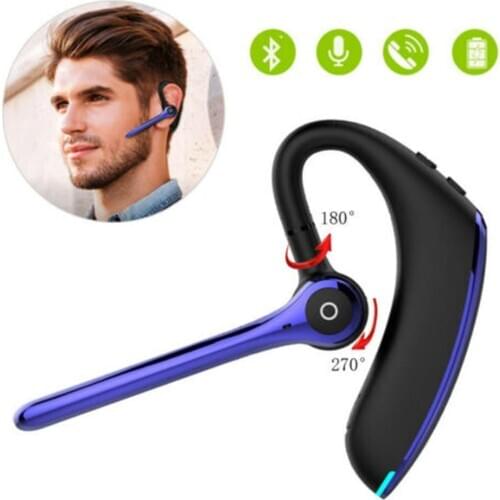 Rotatable Bluetooth Wireless Headset Earphone Stereo Earpiece with Mic Noise Reduction for Android iOS Smartphones