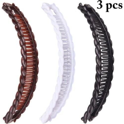 3Pcs/Set Solid Color Hair Clips Clincher Strong Holding Curved Hair Grip Clamp Hair Comb Clamp For Women Girls Hair Accessories
