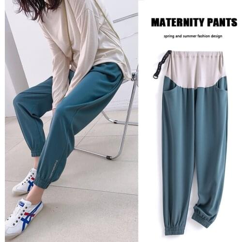 Maternity Women Pants Wear Outside Fashion Plus Size M L XL Trousers Comfortable Waist Stitching Extensible Pregnant Legging