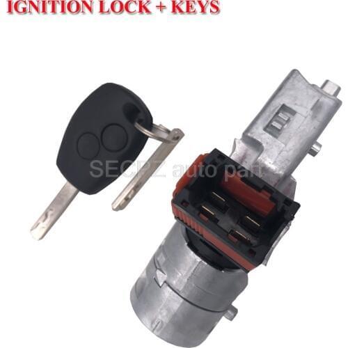 10pcs/1set Ignition switch for Renault clio MK3 Modus Kangoo Twingo 2005-2012 ignition barrel key 8200214168 7701208408