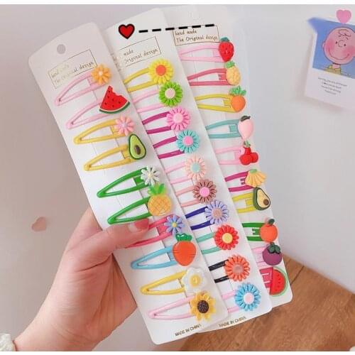 10Pcs Baby Clip Hairpin Kids Headwear Children Cute Princess Fruit Hairpin Barrette Accessories Hair Clip Head Bows For Girl