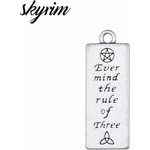 Skyrim 10Pcs Triquetra Trinity Pentagram Pendant Wicca Irish Knot Ever Mind The Rule of Three Religions Charms Jewelry DIY
