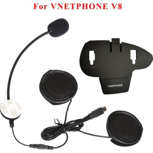 10Pin Mini USB Jack Microphone Speaker Headset And Helmet Intercom Clip for VNETPHONE V8 Intercom Motorcycle Bluetooth