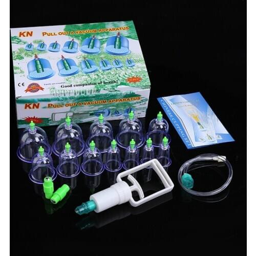 12 pcs/ Set Body Cupping Set Chinese Health Care Medical Vacuum Cupping Set Massage Therapy Kit Relaxation Healthy Massage Set