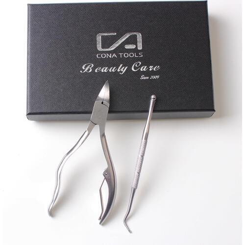 2Pcs Nail Correction Lifter Set Nail Clipper Cuticle Scissor with Ingrowing Toenail Cleaner Toe Cuticle Nipper Pedicure Tool
