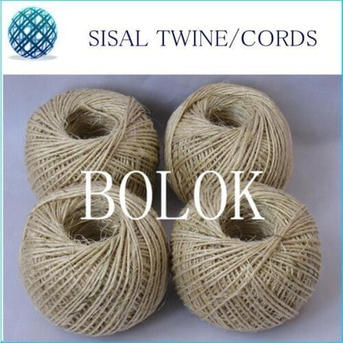 200pcs/lot Natural sisal twine (dia.: 1.5mm, 1 ply twisted) 80m/ball,twisted sisal rope wholesales by free shipping