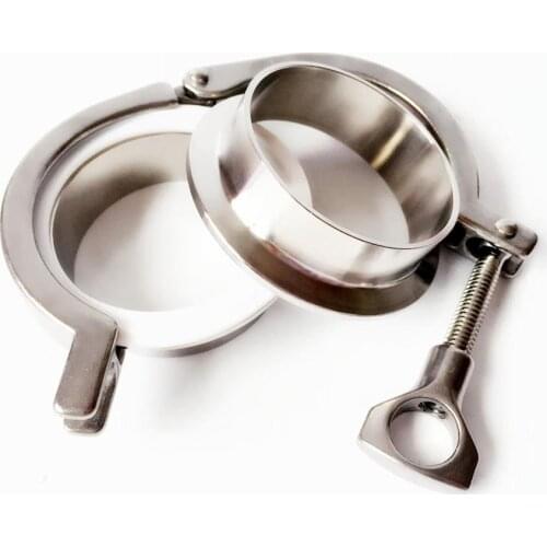 3" Tri Clamp x 76mm Pipe OD + PTFE Strip SUS304 Sanitary Fitting Tri-Clamp Union Set Homebrew