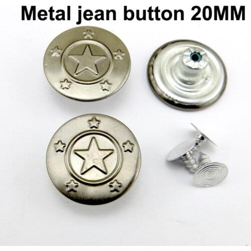 30PCS Gun Black Jeans Star Button 20MM Decorative Clothes Accessory Garment Trousers Letter Buttons Fit MJB-345