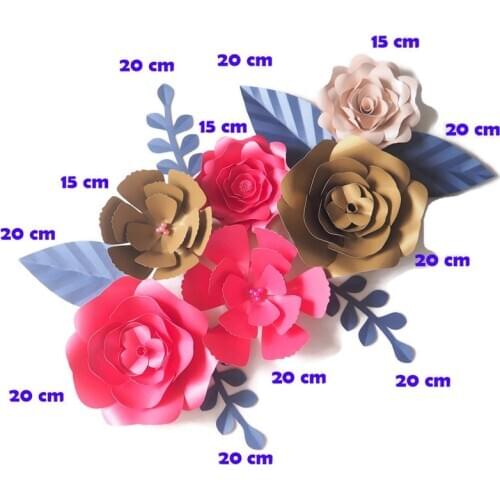DIY Giant Paper Flowers Backdrop Artificial Handmade Mix Flower 6PCS+Leaves 6PCS Wedding & Party Deco Home Decoration Video