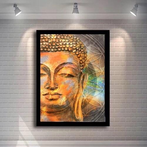 Abstract Buddha Head Canvas Paintings Posters And Prints Buddhism Wall Graffiti Art Canvas Prints Wall Pictures For Living Room