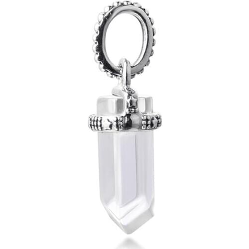 White Amulet Pendant 2021 New Collection Sterling Silver Jewelry Fits Original Beads Bracelets Woman DIY Beads