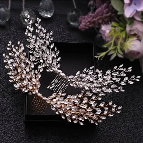 TRiXY H276 Sparkly Bridal Hairpin Bride Headwear Wedding Hair Comb Accessories Delicate Wedding Hair Clip Gift Jewelry Ornaments
