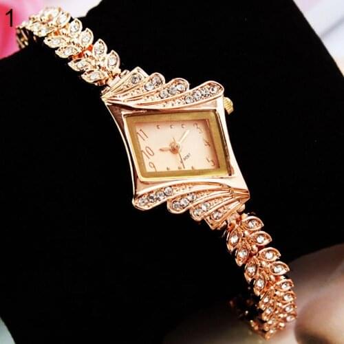 Brand Fashion Women Watches Bracelet Watch Luxury Ladies Crystal Quartz Rhombus Bangle Rhinestone Wrist Watch Relogio Feminino