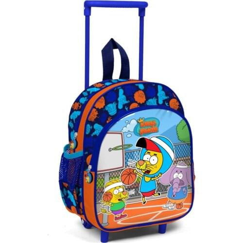 King Şakir Unisex Childrens School Bag Pull Wheel Backpack Detective and Basketball Quality Durable Material Tv Cartoon Figure