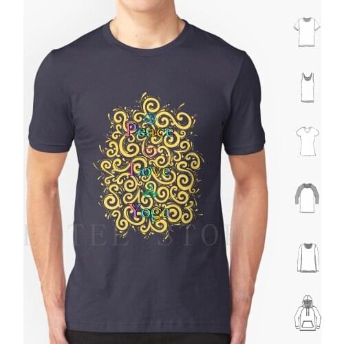 Peace Love Yoga T Shirt DIY Big Size 100% Cotton Bella _ _ Peace Love Yoga Peace Love Yoga Mandala Peace Mandala Love Mandala