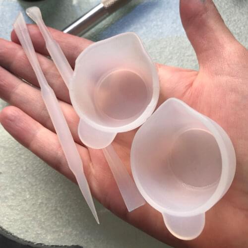 DIY Resin Jewelry Making Tool Reusable Silicone Mix Cup Set Tools Epoxy Resin Mixing Measuring Cups Stick Handmade Accessories