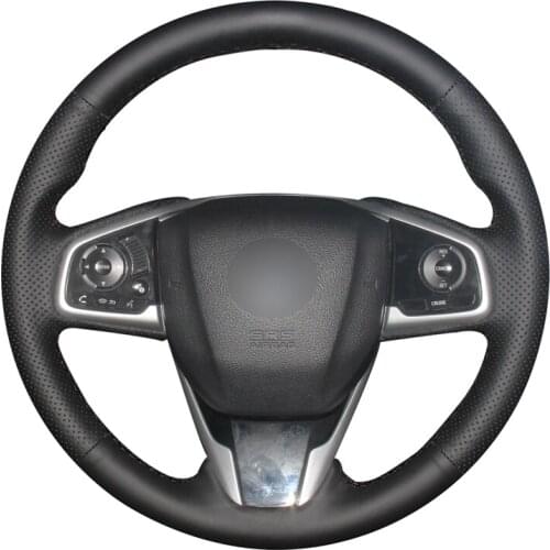 Black PU Artificial Leather Car Steering Wheel Cover for Honda Civic Civic 10 2016-2019 CRV CR-V 2017-2019 Clarity 2016-2018