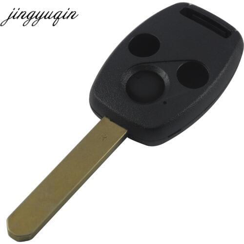 Jignyuqin 3 Buttons Remote Key Shell for Honda Accord Insight CRV Civic Odyssey Pilot Ridgeline Car Alarm Keyless Entry Fob Case