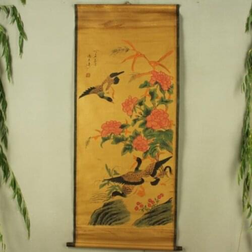 China Antique collection Boutique Calligraphy and painting the Wild goose diagram