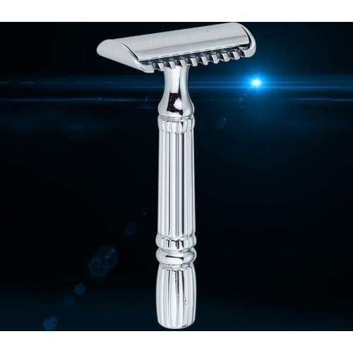 Short Handle Classic Safety Razor Double Edge Mens Shaving Razors Non-slip Handle Shaver 1 Razor 5 blades