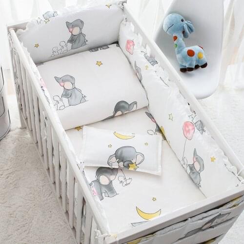 Baby Bedding Sets Cotton Cartoon Crib Bed Protective Bumper Cushion Baby Bed Linen Baby Cot Sheet Infant Pillowcase Baby Bed Set