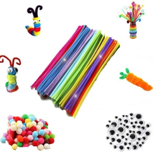 HOT 100pcs Multicolour Chenille Stems Pipe Cleaners Handmade Diy Art Crafts Material Kids Creativity Handicraft Children Toys