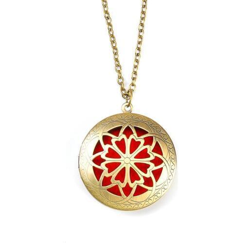 Hotsale 20/pcs 32mm Filligree Floral Fillligree Locket Diffuser Pendant Essential Oil Diffuser Locket Necklace