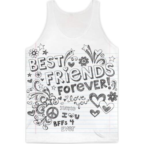 REAL American SIZE Best Friends Forever Sublimation Print Tank Top