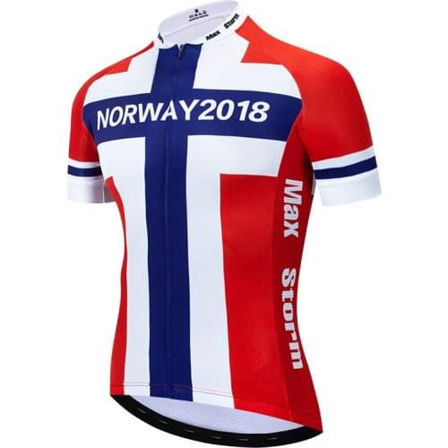 NORWAY New Team Cycling Jersey Customized Road Mountain Race Top max storm Reflective zipper 4 pocket