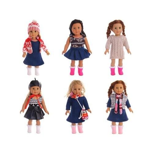 2021 New Pattern Clothes Sweater Suit Fit 18 Inch American&43cm Baby New Born Doll Clothes Accessories