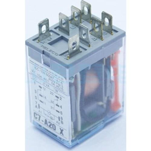 Original authentic Yike relay C7-A20X DC 220V small intermediate relay +S7-C relay base spot