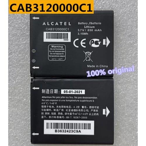 CAB3120000C1 Battery for CAB3122001C1 Alcatel One Touch 385 510 602 710 710A 710D 768 806 807 810 810D 850mAh Batteria
