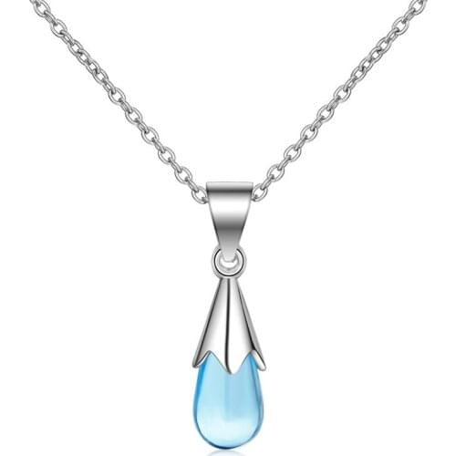 New Top Crystal Pendant Necklace Female Choker Accessories Trendy 925 Silver Necklace For Girls Jewelry Best Princess Gift