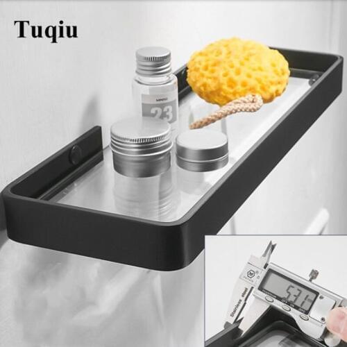 Bathroom Shelf Black Shelf Cosmetic Shelf Brass Shower Rack Square Bathroom Accessory Storage Organizer Rack Holder