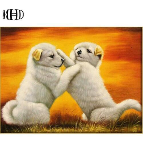 Full & Round & Square DIY 3D Diamond Embroidery Animal Decoration Diamond Painting Picture Rhinestone Diamond Mosaic Craft Dog