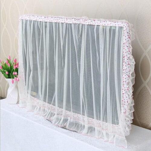TV Dust Cover Computer Monitor Protection Stick Wall-Mounted Desktop Curved Screen Soft Fabric Craft Cover